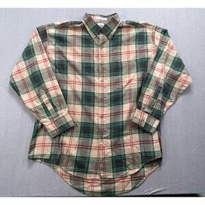 vintage arrow Dover chevella Long Sleeve Plaid Shirt XL Brown&green
